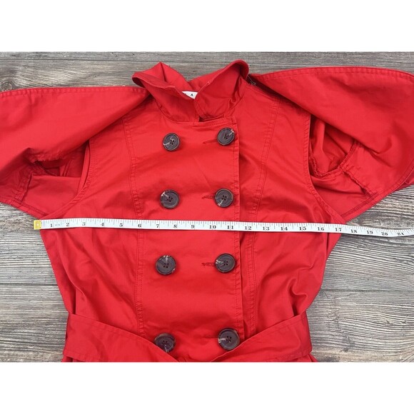 CABI Womens Red Trench Coat Sz 2 Convertible Jacket Vest Zip Off Career Office - Picture 9 of 16